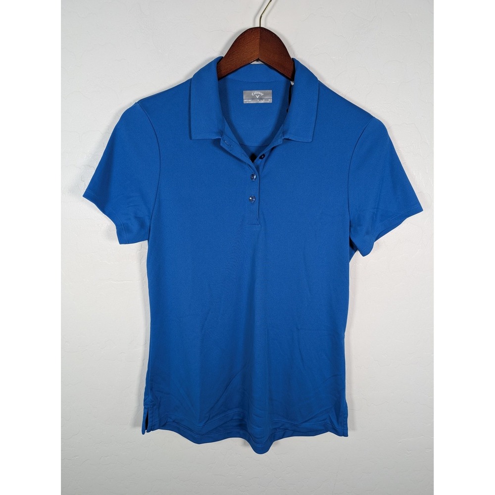 Callaway‎ Polo Shirt Womens Medium Blue Opti-Dri Golf Athletic Performance Top